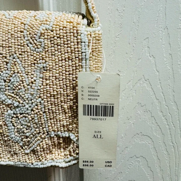 Anthropologie Tan and Cream Beaded Clutch - Picture 6 of 10